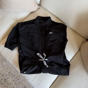 Black Rafaela Figs Cargo ScubJumpsuit XS